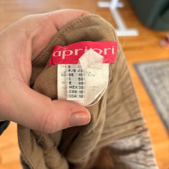 Vintage 90s Y2K Linen Embroidered Boho Midi Peasant Skirt Brown Western - Picture 10 of 13